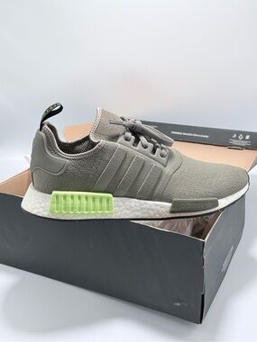 adidas NMD_R1 Men's Olive Green with Neon Green Accents